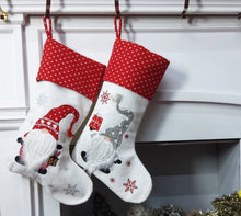 CHRISTMAS STOCKINGS Scandinavian Gnomes Personalized Christmas Stockings Christmas Plaid Red Grey for Kids and Family Xmas 2022
