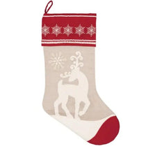 CHRISTMAS STOCKINGS Scandinavian Personalized Stocking Tufted Deer With Snowflakes Embroidered or with Cutout Wood Name Tag Christmas Stockings Family Xmas 2022