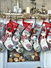 CHRISTMAS STOCKINGS Snowman Personalized Xmas Stockings Grey Plaid or Dark Reds Winter Knits Christmas Stockings for Kids Snowmen Holiday Stockings
