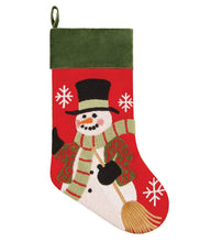 CHRISTMAS STOCKINGS Whimsical Nutcracker or Cute Snowman Tufted Velvet Children's Christmas Stockings Embroidered and Personalized with Names Family Heirloom
