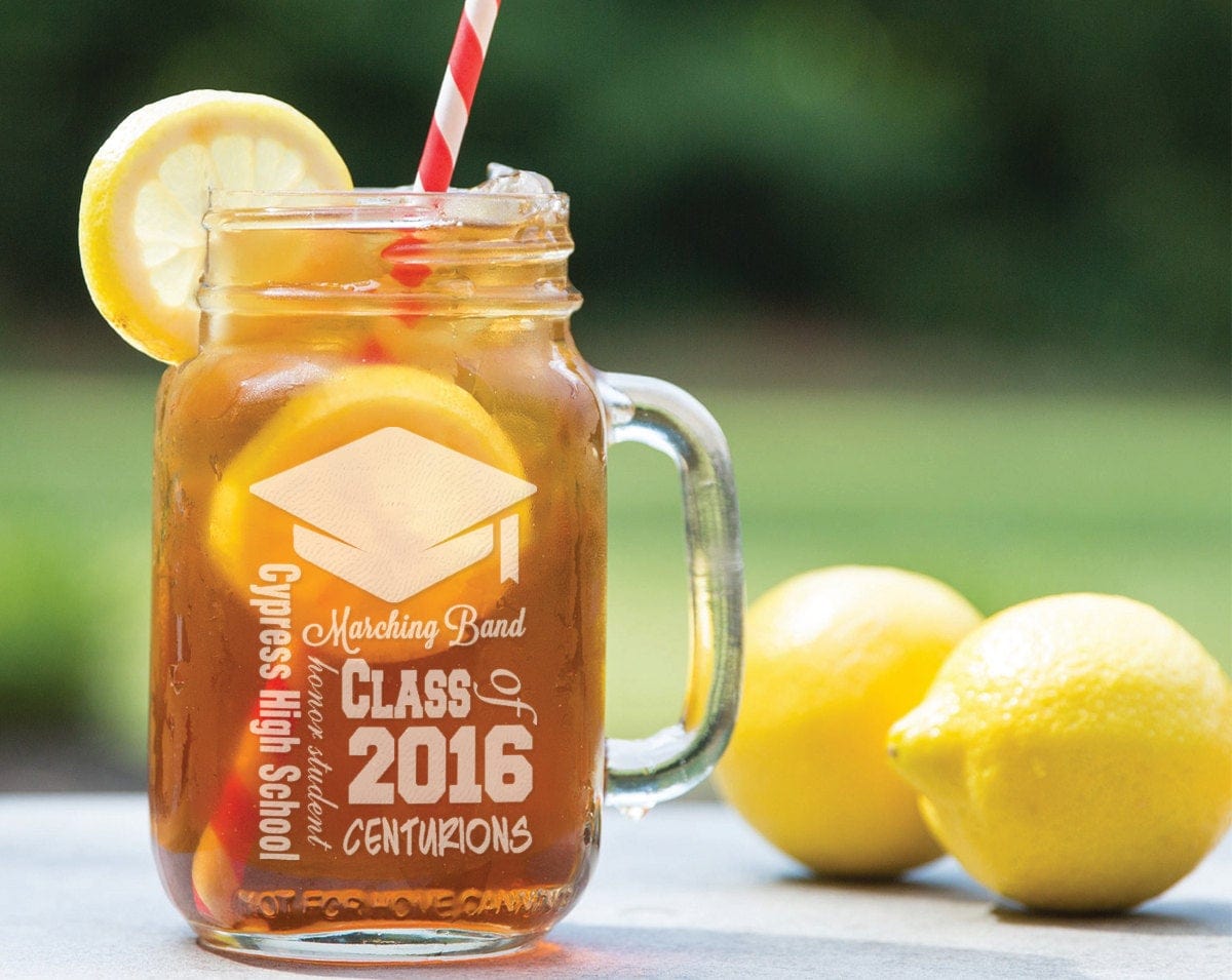 GRADUATION Class of 2022 Graduation Cap Mason Jar Glass Personalized Drinking Mug Graduation Party Decoration Gifts for men women her him The Graduate