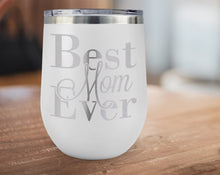 COUPLES GIFTS Best Mom Ever Wine Sippy Cup 12oz Engraved Tumbler Birthday for Mother in law Mom Stemless Glass for Wife Sister from Baby Son Daughter