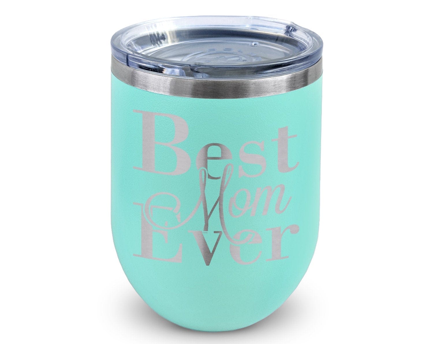 COUPLES GIFTS Best Mom Ever Wine Sippy Cup 12oz Engraved Tumbler Birthday for Mother in law Mom Stemless Glass for Wife Sister from Baby Son Daughter