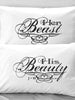 COUPLES GIFTS Couples  Pillow Cases Beauty Beast  pillowcases personalized gift idea for him or Her Bridal Shower Anniversary or Wedding