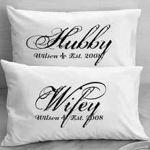 COUPLES GIFTS Couples Pillow Cases Custom Personalized  Valentines Day Gift Wifey Hubby Wife Husband Wedding Anniversary Valentine gift idea for couples