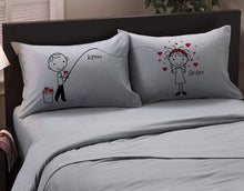 COUPLES GIFTS Cute Fishing for Love Boyfriend Girlfriend Valentines Day Gift Personalized  Pillow Cover Couples Anniversary Stick People Bf Gf