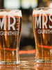COUPLES GIFTS Drinking Glasses Set of 2 Mr Mrs Beer Glassware Bar Accessories for Home Happy Birthday Gifts for Men Women Couples Anniversary Man Gift