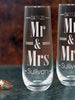 COUPLES GIFTS Future Mr and Mrs Laser Engraved Champagne Stemless Mimosa Flutes Glassware 25th Anniversary Gift for Couple Wedding Decorations for Couples