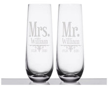 COUPLES GIFTS Future Mr. Mrs. Wine Flutes Set of 2 Stemless Vows Engagement Proposal Mom Dad Grandma Anniversary Newly Married Couples Gifts Bridal Decor