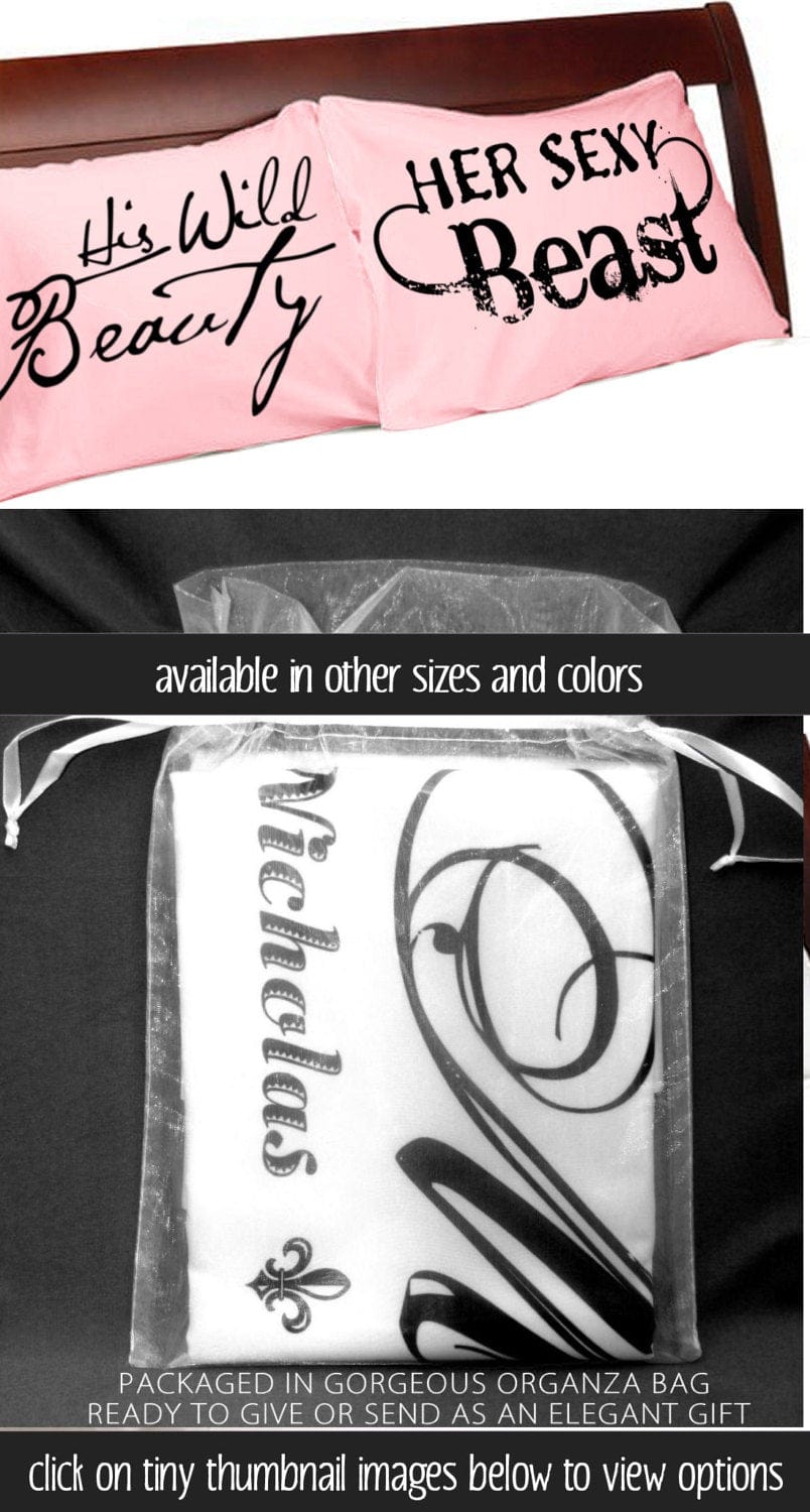 COUPLES GIFTS His Wild Beauty Her Sexy Beast Pillow Cases Couples Pillowcases Sexy For Him Her Boyfriend Girlfriend Husband Wife His Hers Beauty and Beast