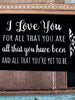 COUPLES GIFTS I Love You Special Quote on Black Metal Wallet Card for Husband Wife Wedding Vows Message Keepsake Groom's Gift 25th Anniversary Present