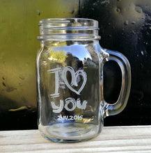 COUPLES GIFTS I Love You Valentines Day Gift Idea Engraved Mason Mug 16oz  2020 Personalized Drinking Glass Couple Boyfriend Girlfriend Glass Jar