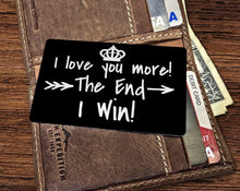 COUPLES GIFTS I Win! Funny Couple Gift for Husband Wife Newly Married Bride Groom Wedding Vows for Wedding Day Engraved Wallet Insert Card Keepsake Gifts