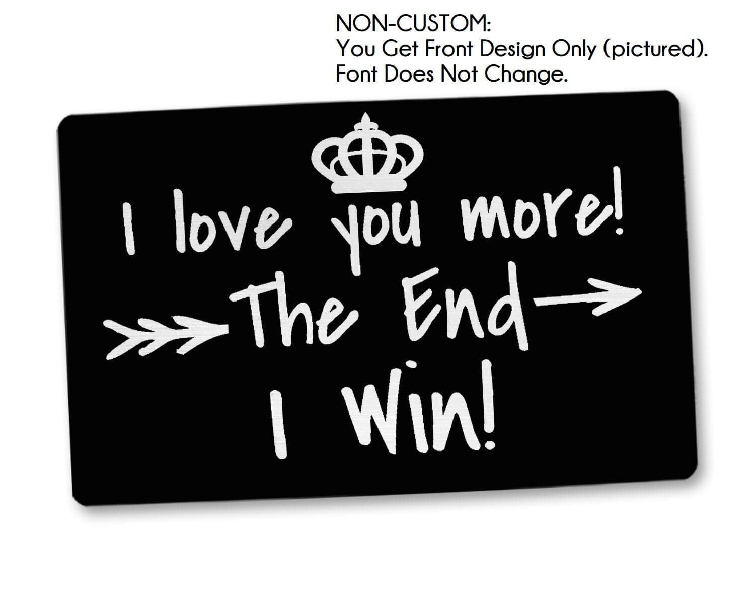 COUPLES GIFTS I Win! Funny Couple Gift for Husband Wife Newly Married Bride Groom Wedding Vows for Wedding Day Engraved Wallet Insert Card Keepsake Gifts