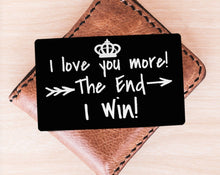 COUPLES GIFTS I Win! Funny Couple Gift for Husband Wife Newly Married Bride Groom Wedding Vows for Wedding Day Engraved Wallet Insert Card Keepsake Gifts