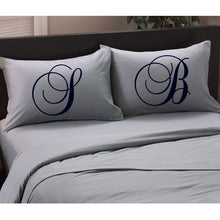 COUPLES GIFTS Monogram Initial Couples Pillowcases Boyfriend Girlfriend Couple Anniversary His Hers Husband Wife Pillow Cases Elegant Bedroom Decor Gift