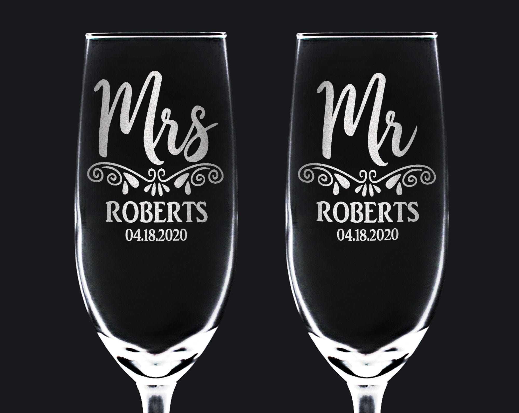 COUPLES GIFTS New Mr. and Mrs. Celebratory Champagne Glasses Grandma Grandpa Personalized 50th Wedding Anniversary Decorations Bride Groom Party Favors