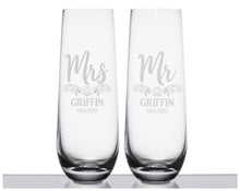 COUPLES GIFTS New Mr. and Mrs. Stemless Champagne Glasses Grandma Grandpa Personalized 50th Wedding Anniversary Decorations Bride Groom Party Favors