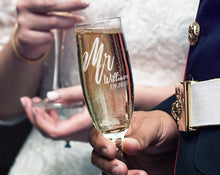 COUPLES GIFTS Newlyweds Mr. Mrs. Custom Engraved Engaged Wine Champagne Flutes 45th Anniversary Gift for Couples Wedding Centerpiece Set of 2 Bride Groom