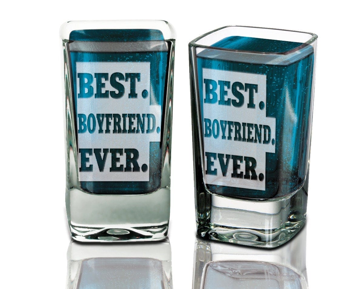 COUPLES GIFTS One Best Boyfriend Husband Mom Dad Ever Shot Glass Custom Laser Engraved Birthday Valentines Day Favor Present Gift for Him Boyfriend Gift