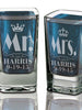 COUPLES GIFTS Set of 2 Mr & Mrs Wedding Shot Glasses Queen King Crown Wedding Gifts Personalized Custom Engraved Party Glasses Couple Names Date