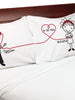 COUPLES GIFTS Valentines Day Gift Listen to My Heart Boyfriend Girlfriend Valentine for him her Couple Pillowcases Personalized Stick People Lovers Love