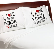 COUPLES GIFTS Valentines Day I Love You To The Moon And Back Stars Pillowcases Boyfriend Girlfriend Couple Anniversary Lovers Gift for him her Valentine