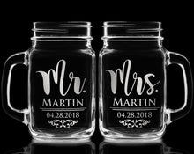 COUPLES GIFTS Wedding Decorations Mr Mrs Mason Set of 2 Rustic Wedding Favors for Bride Groom Future Wife Husband Gifts Soon to Be Mr. Mrs. Couples Gift