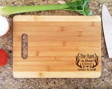 Custom Cutting Boards Cute Cutting Board Quote The Hunt is Over Couples Wedding Gift Personalized with Date, Names Valentines Wedding Housewarming Kitchen Decor
