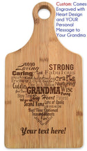 Custom Cutting Boards Grandma Personalized Engraved Bamboo Paddle Cutting Board Nanna Granny Nana Grandparent Gift Birthday Best Ever Anniversary from Grandkids