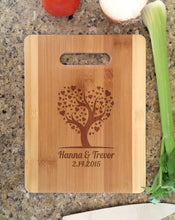 Custom Cutting Boards Housewarming Gift Heart Tree Leaves Personalized Cutting Board Engraved Bamboo Wood Cutting Board For Wedding, Anniversary, Chrismtas Decor