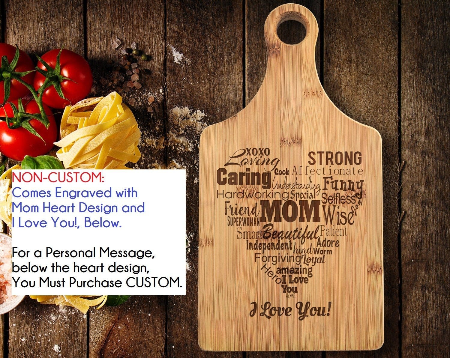 Custom Cutting Boards Mom Mommy Mother of Groom Bride Mother's Day Paddle Engraved Bamboo Cutting Board Mimi Best Mama Birthday Gift Personalize from Daughter Son