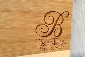 Custom Cutting Boards Monogram Personalized With Name Cutting Board Present Gift Idea for Wedding, Anniversary, Newlyweds, Engagement, Christmas, Couples, Bride