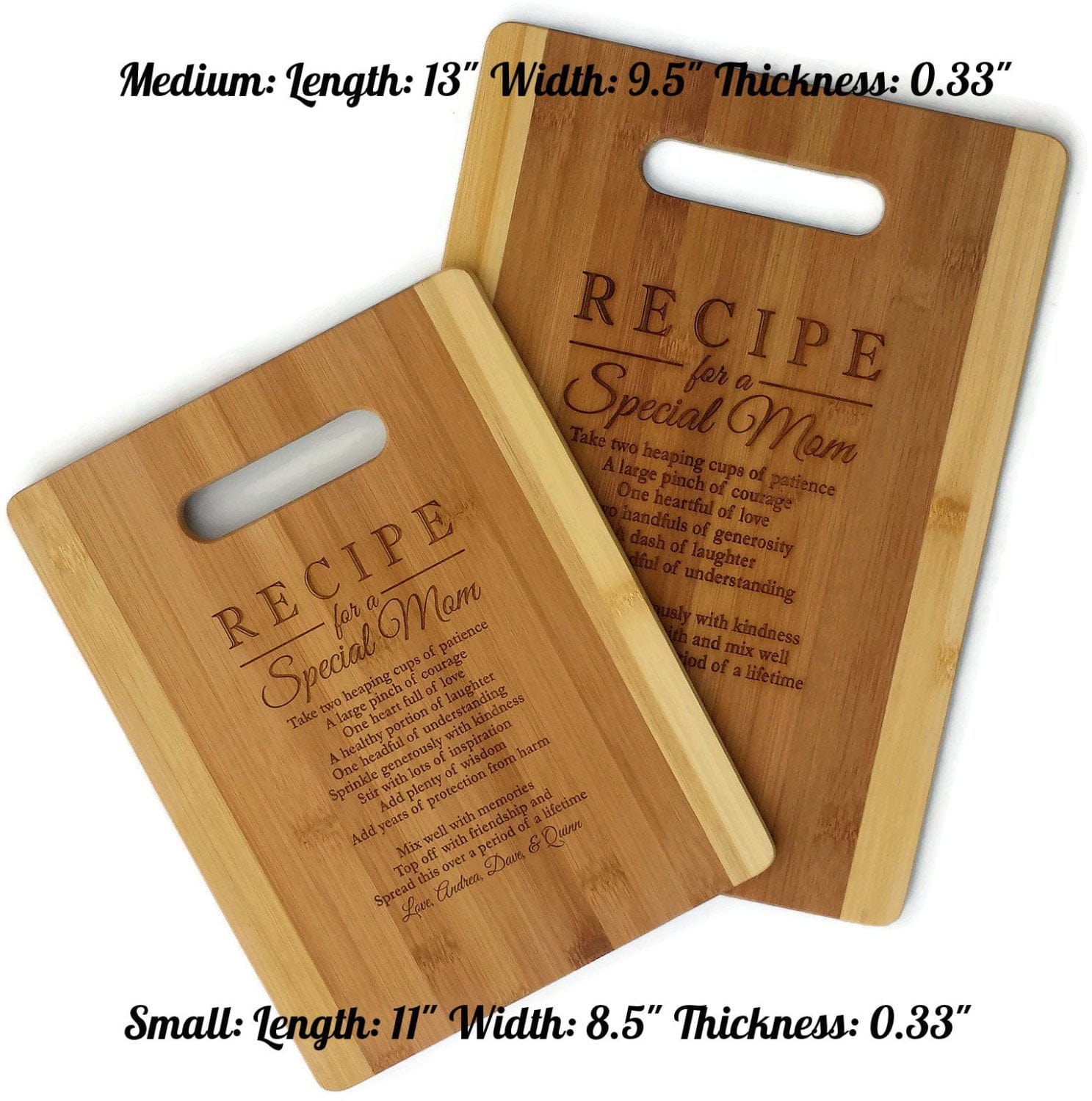 Custom Cutting Boards Mothers Gift Personalized Recipe for a Special Mom Custom Cutting Board Gift for Mom Mommy Birthday Mother's Day Christmas Gift from kids