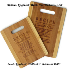 Custom Cutting Boards Mothers Gift Personalized Recipe for a Special Mom Custom Cutting Board Gift for Mom Mommy Birthday Mother's Day Christmas Gift from kids