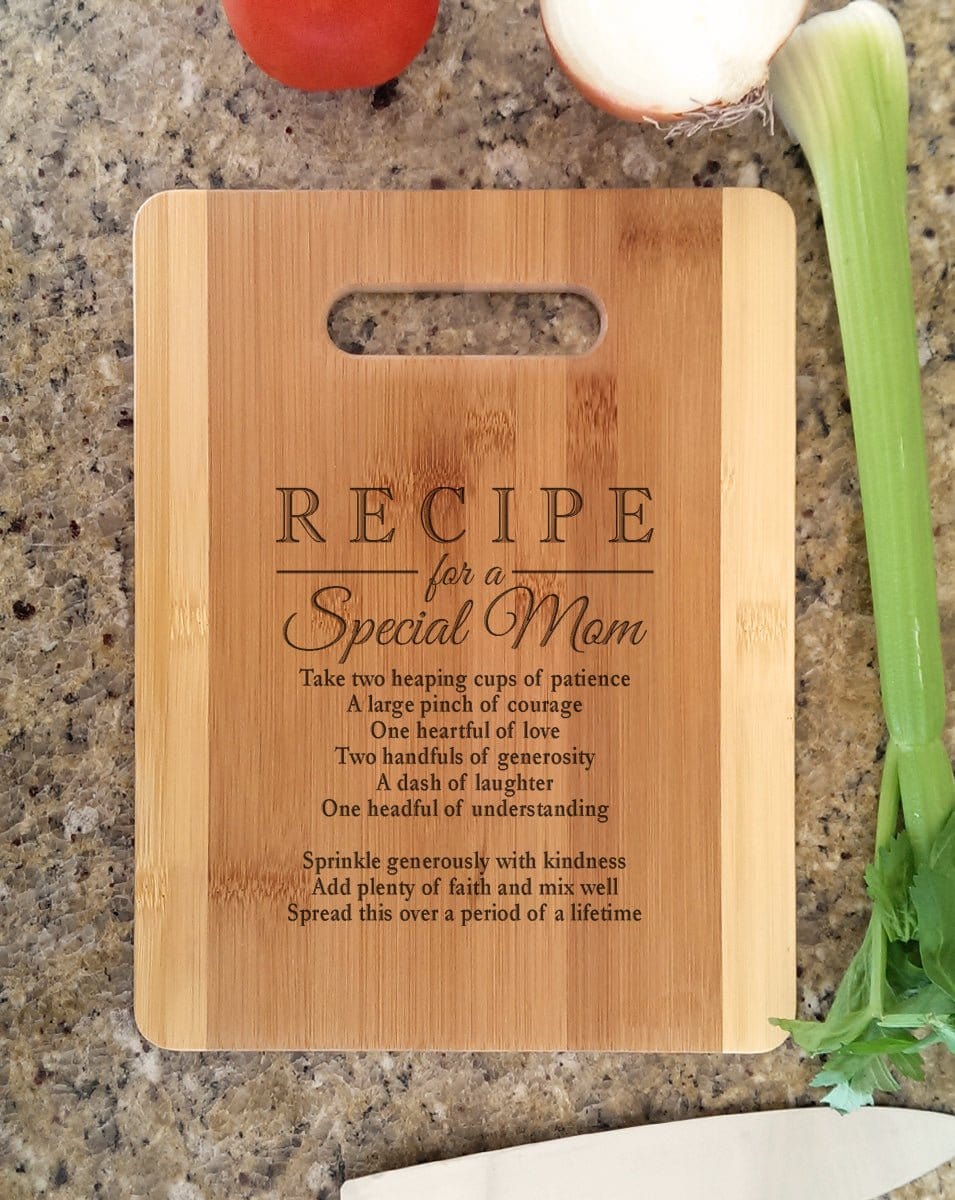Custom Cutting Boards Mothers Gift Personalized Recipe for a Special Mom Custom Cutting Board Gift for Mom Mommy Birthday Mother's Day Christmas Gift from kids
