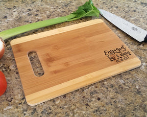 Custom Cutting Boards Newly Engaged Custom Cutting Board for Her Him Engagement Announcement Proposal Present Engagement Party Favor Bride Groom Engagement Gift