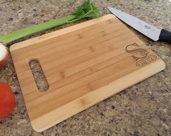 Custom Cutting Boards Personalized Initial With Date Name Cutting Board Engraved Bamboo Custom Cutting Board Gift for Holiday Party, Wedding, Birthday, Christmas