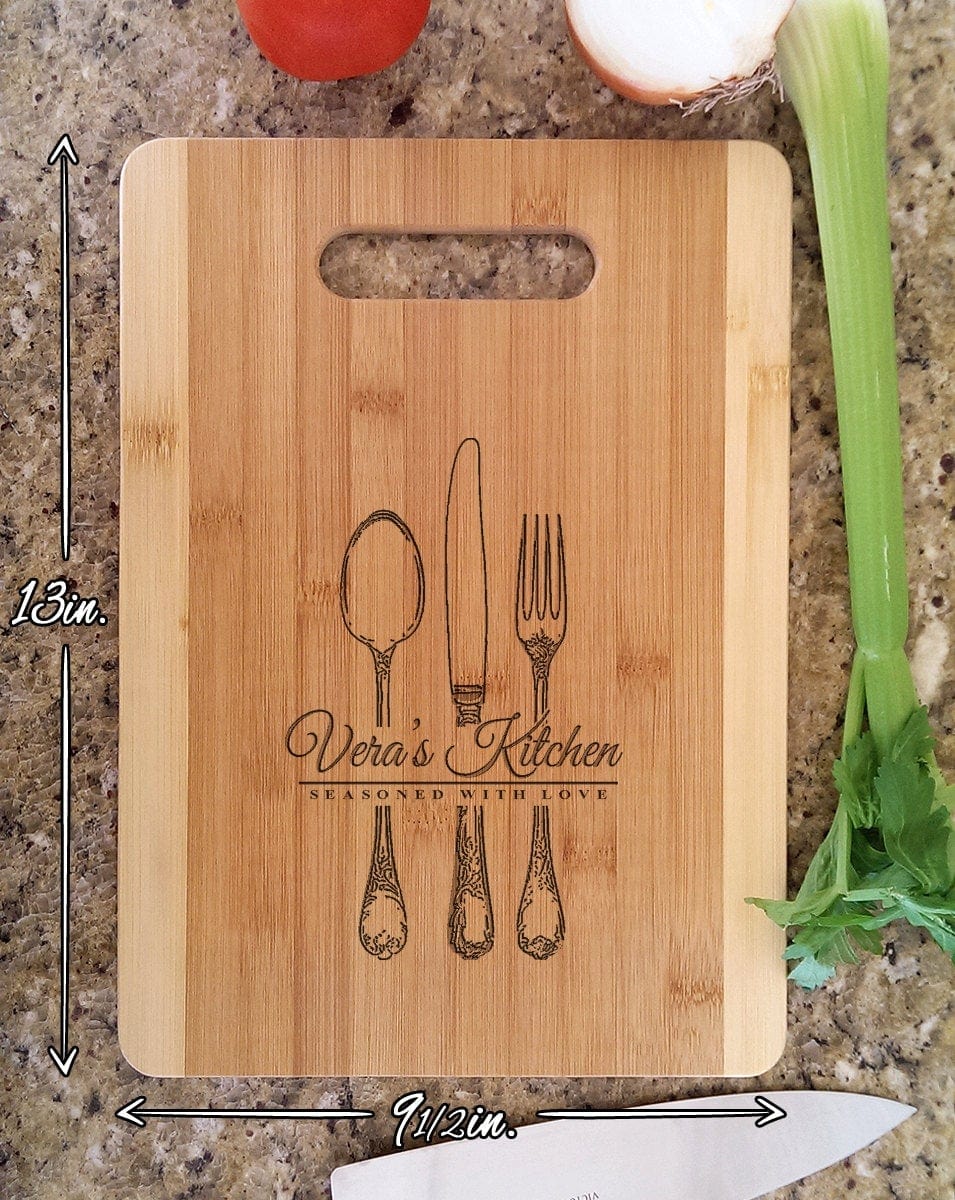 Custom Cutting Boards Personalized Kitchen Seasoned With Love Cutting Board Housewarming Christmas Gift Idea For Mothers Day, Kitchen Decor Wall Decor Aunt Sister