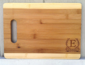 Custom Cutting Boards Personalized Retro Wreath Cutting Board Engraved Bamboo Personalized Custom Wood Cutting Board Christmas Gift Wedding Gift Housewarming Gift