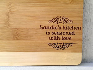 Custom Cutting Boards Personalized Seasoned With Love Bamboo Cutting Board Custom Cutting Board Engraved For Kitchen Christmas Decor Gift Housewarming Gift Idea
