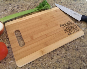 Custom Cutting Boards Wedding Cutting Board Personalized Eat Drink Be Married Bamboo Custom Newlywed Wedding Party Gift Favor Decoration for Bride Groom Guests