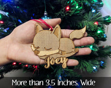 CHRISTMAS ORNAMENTS Custom Fox Ornament Animal Pet Cute Wood Engraved Birthday Gift for Kids Childs Gift for Christmas Girl Boy Stocking Stuffer Present Idea