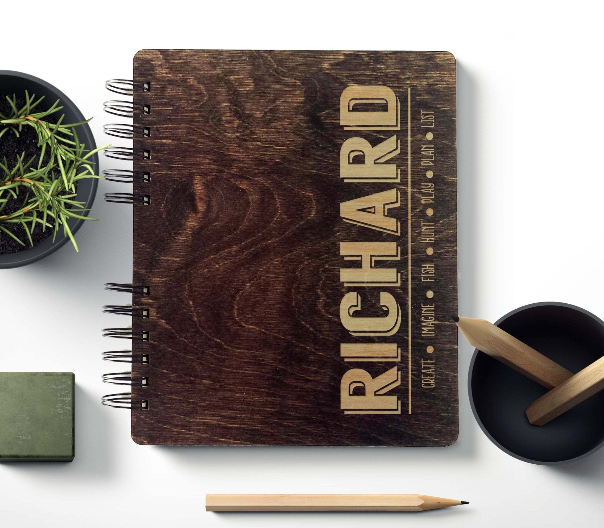 Custom Journals Personalized Wooden Notebook Journal Sketchbook Traveler Album Gift For Him Unique Birthday or Christmas Present