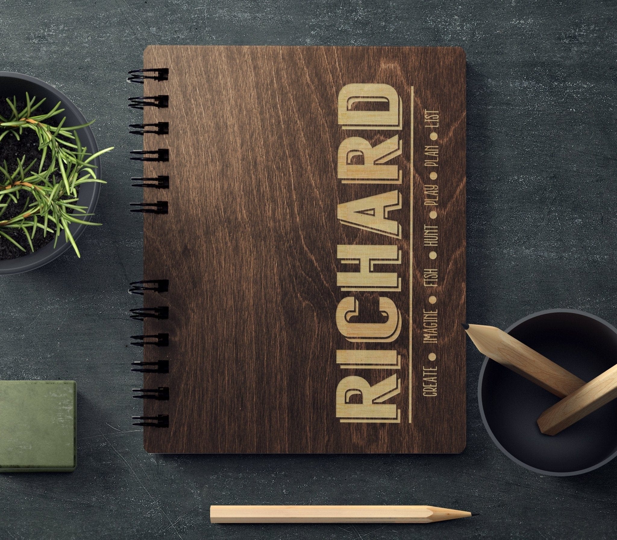 Custom Journals Personalized Wooden Notebook Journal Sketchbook Traveler Album Gift For Him Unique Birthday or Christmas Present