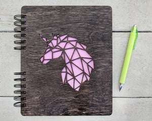 Custom Journals Unicorn Journal for Girls Boys Cocoa Wooden Notebook for Women Men Travel School Writting Sketchbook Graduation Teen Birthday Diary Gift