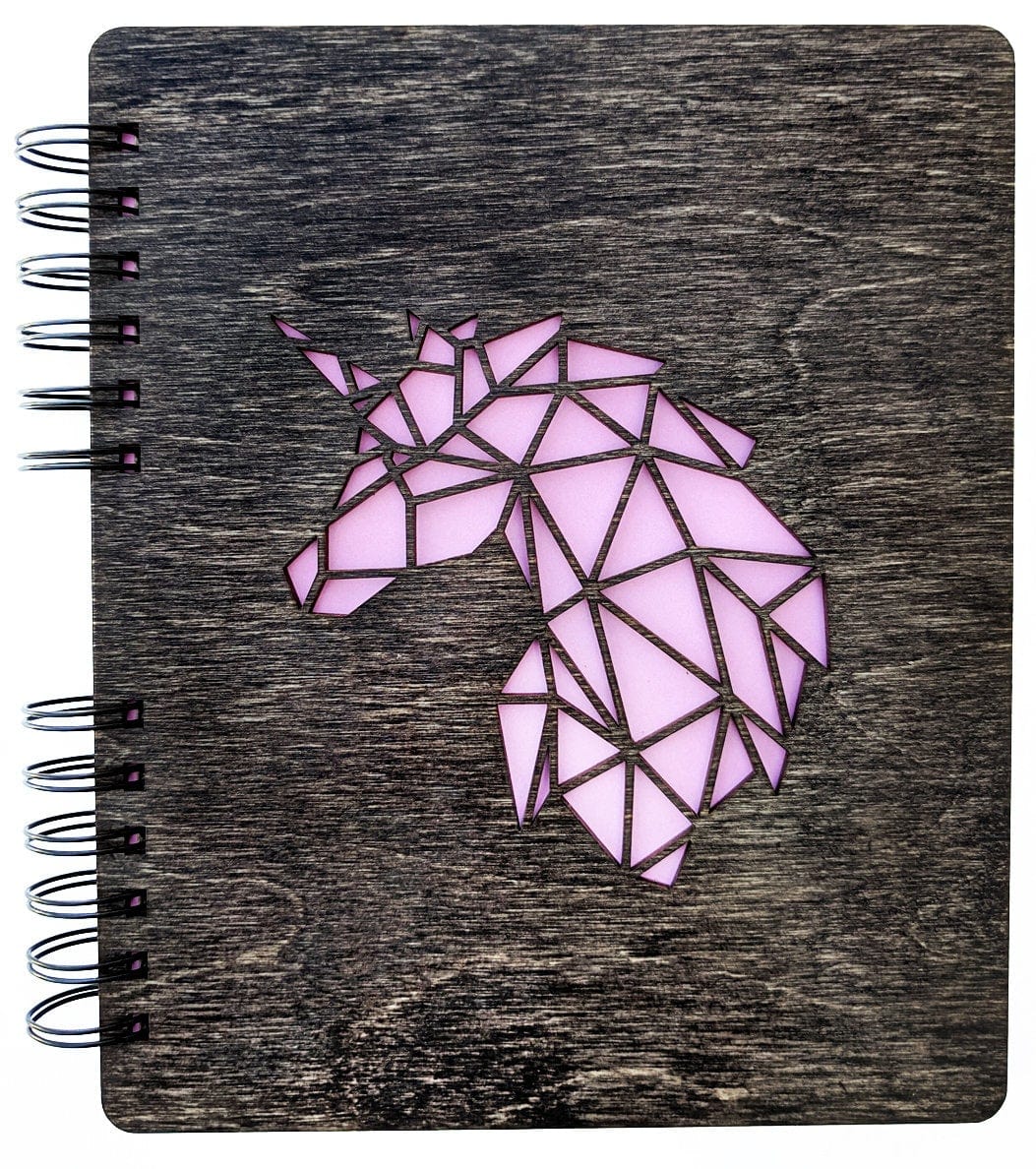 Custom Journals Unicorn Journal for Girls Boys Cocoa Wooden Notebook for Women Men Travel School Writting Sketchbook Graduation Teen Birthday Diary Gift