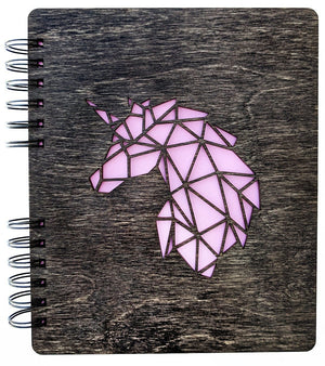 Custom Journals Unicorn Journal for Girls Boys Cocoa Wooden Notebook for Women Men Travel School Writting Sketchbook Graduation Teen Birthday Diary Gift