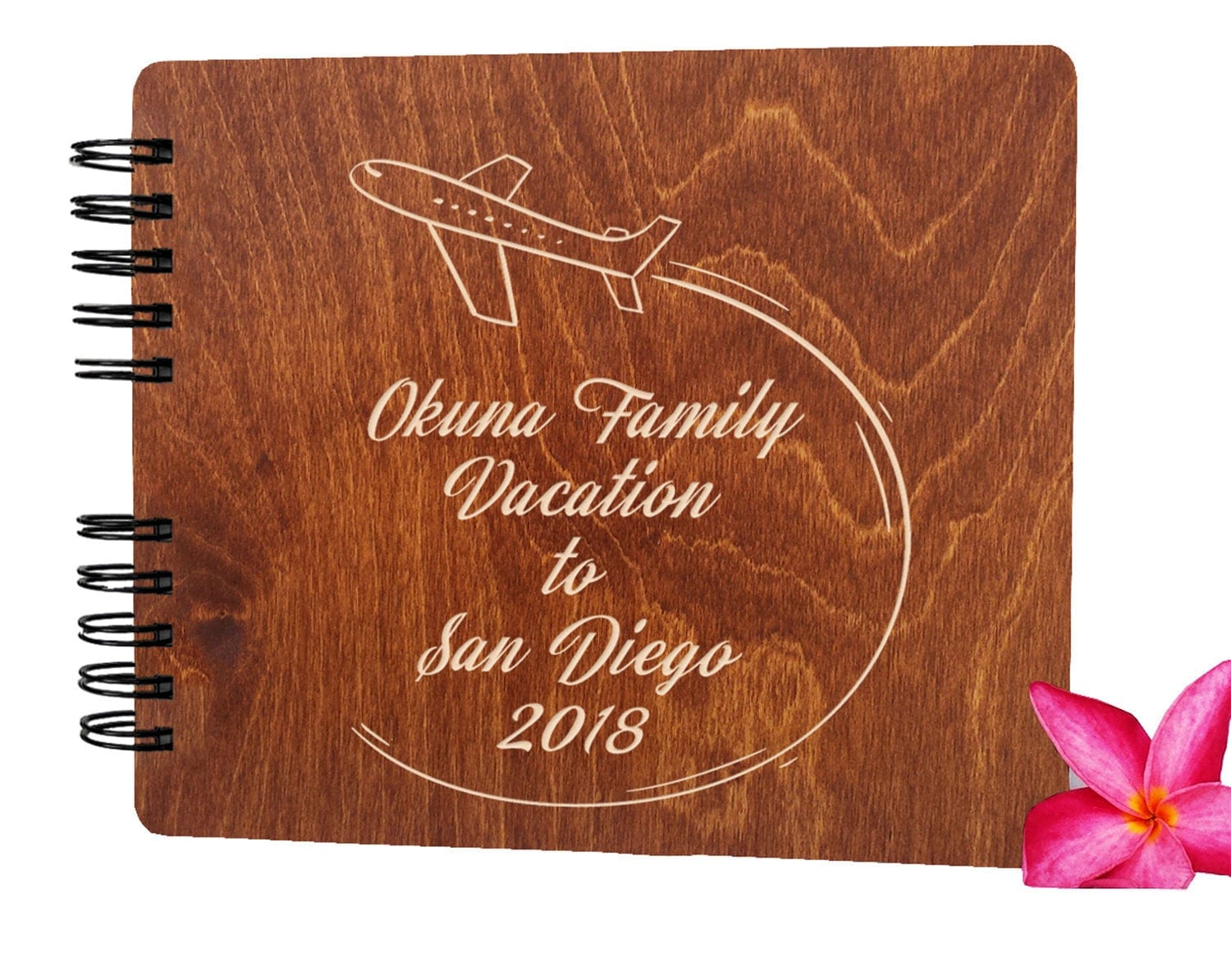 Custom Journals Vacation Wooden Album Scrapbook Travel Journal Unique Rustic Engraved Wood Photo Gift for Family Album Book Photo Scrapbook