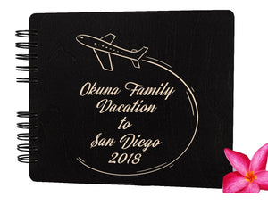Custom Journals Vacation Wooden Album Scrapbook Travel Journal Unique Rustic Engraved Wood Photo Gift for Family Album Book Photo Scrapbook